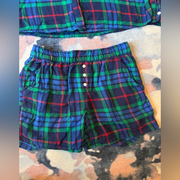 Aerie Flannel Blue and Green Plaid Pajama Set (Matching Dog PJs also for sale) - Picture 2 of 12